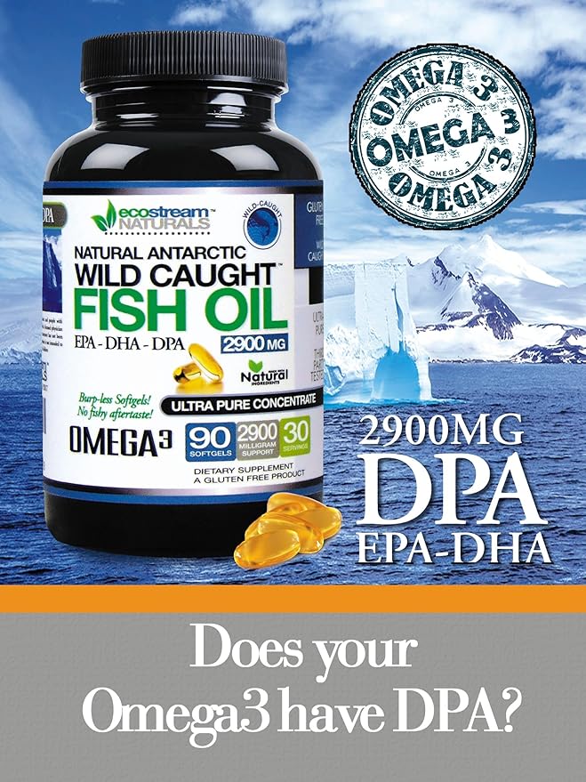 Wild Caught Omega 3 Fish Oil DPA-EPA-DHA Supplement 2,900 Milligrams - Now with Even More DPA-EPA-DHA