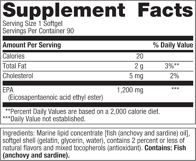 Metagenics OmegaGenics Fish Oil EPA 1200 - Omega-3 Fish Oil Supplement - For Heart Health & Immune System Health* - 90 Softgels