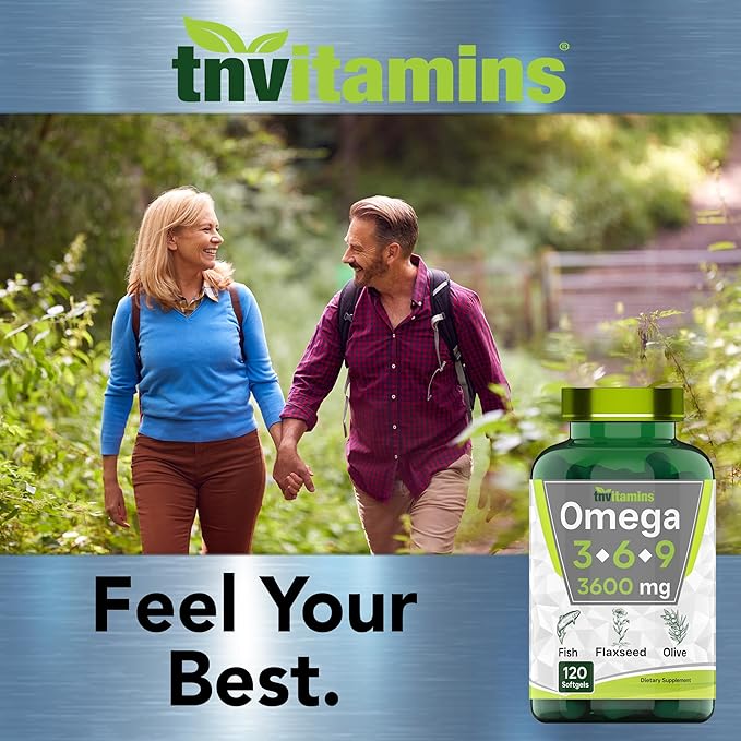 Triple Omega 3◆ 6◆ 9: 3600mg x 120 Softgels | Omega Essential Fatty Acids from Fish Oil (EPA & DHA), Flaxseed Oil (ALA & LA), & Olive Oil (OA) | Omega 3-6-9 Supplement for Women & Men | Non-GMO