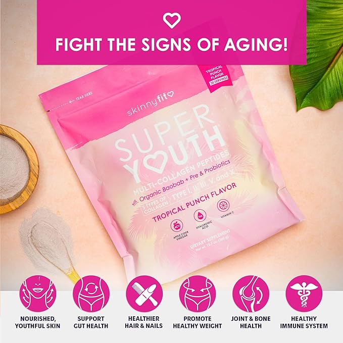 SkinnyFit Super Youth Tropical Punch Collagen with Bottle Bundle