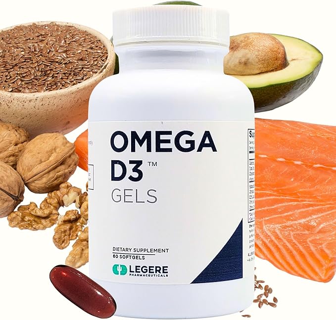 Legere Pharmaceuticals Proform Omega-3 Fish Oil, D3 Gels with Astaxanthin with Calamarine.