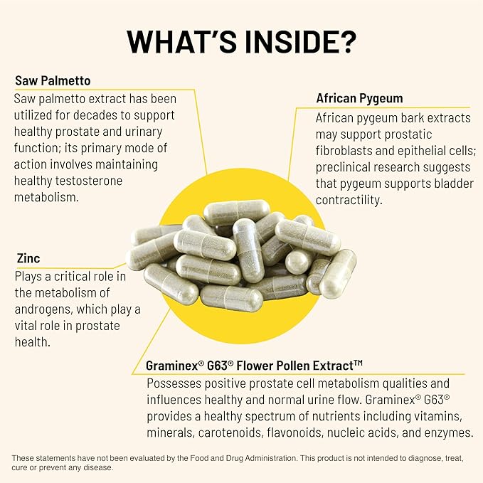 Mountain Peak Nutritionals Prostate Supplement - Supports Bladder Function & Metabolism - Prostate Support Supplement for Men with Saw Palmetto Extract, Pygeum (90 Vegetarian Capsules)