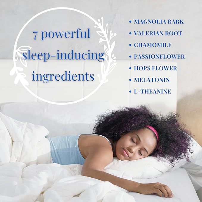 Namastay in Bed Natural Sleep Aid for Adult – Valerian Root Capsules, Melatonin 0.5mg, L Theanine Supplement, Chamomile, Passionflower, Magnolia Bark | Non-Groggy, Plant-Based Pills | 60 Ct