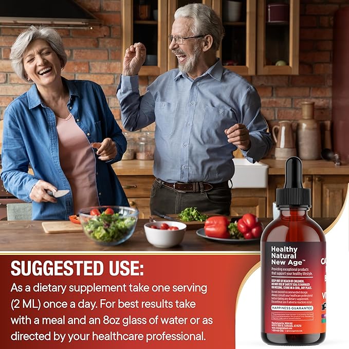 Cayenne Pepper Supplement Liquid Drops + Hawthorn Berry, Vitamin D3 K2 Beet Root Powder, Ceylon Cinnamon, Turmeric Curcumin, Organic Panax Ginseng - 8 oz