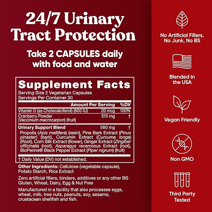 Urinary Tract Supplement Duo, Killer Cranberry Capsules & Urinary Harmony Gummies - UT Defense blends, D-mannose & Hibiscus + Cranberry, Pine Bark, Propolis & Vitamin D, Clinical Strength Ingredients