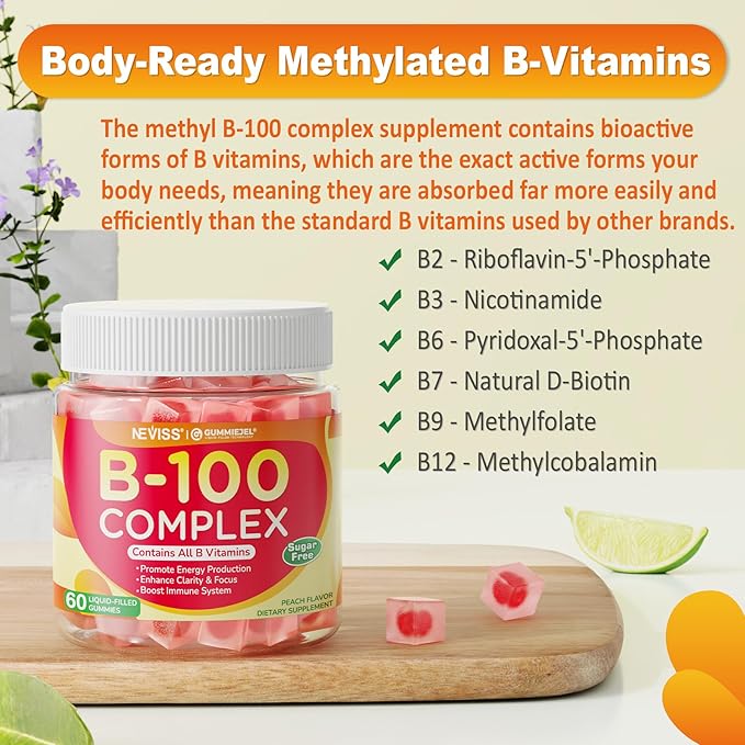 NEVISS Vitamin D3 K2 Gummies + Vitamin B100 Complex