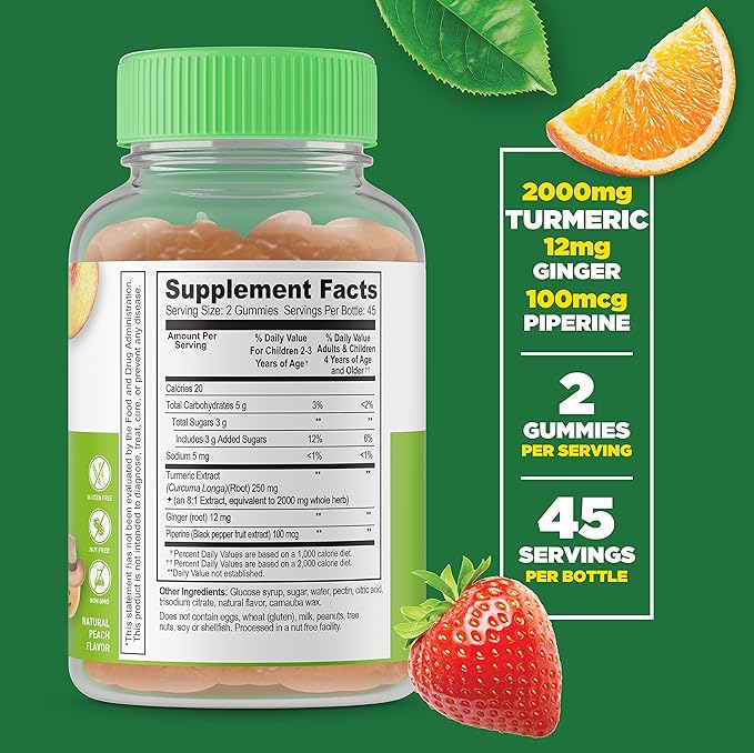 Lifeable Turmeric Curcumin Kids + Vitamin C Kids, Gummies Bundle - Great Tasting, Vitamin Supplement, Gluten Free, GMO Free, Chewable Gummy
