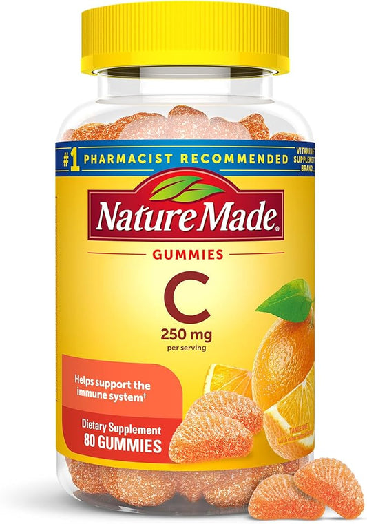 Nature Made Vitamin C 250 mg per serving, Dietary Supplement for Immune Support, 80 Gummies, 40 Day Supply