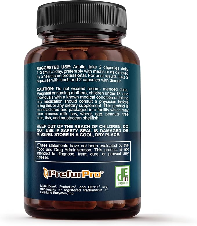 Premium 4-in-1 Probiotic Prebiotic, Postbiotic & Digestive Enzymes for Men & Women – Supports Gut, Digestion & Immunity –Complete Gut Health with Pre, Post, Probiotics & Digestive Enzymes–60 Capsules