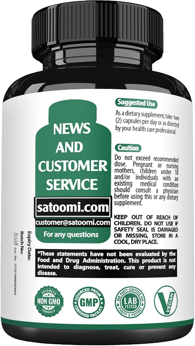 Lions Mane with Ginkgo Biloba Supplement - 60 Capsules - Extra Strength for Restful Mind, Brain Health, Immune System & Focus - Gluten-Free, Non-GMO