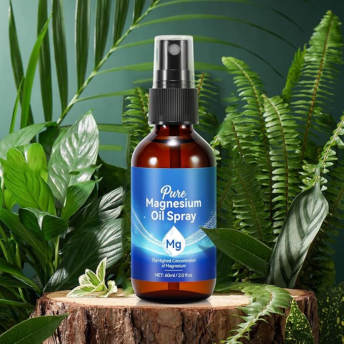 Magnesium Oil Spray, 100% Natural Magnesium Spray for Feet (17.5mg Magnesium in Each Spray) 2 Oz, Made with Concentrated Pure Magnesium Chloride Oil - Topical Magnesium Spray, Easy to Use