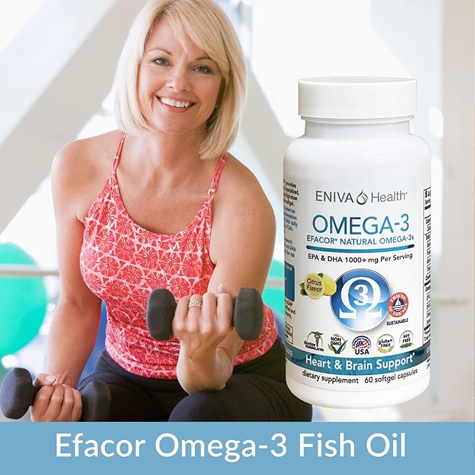Eniva Omega-3 Fish Oil High EPA/DHA Premium Fish Oil Daily Supplement (60 caps)
