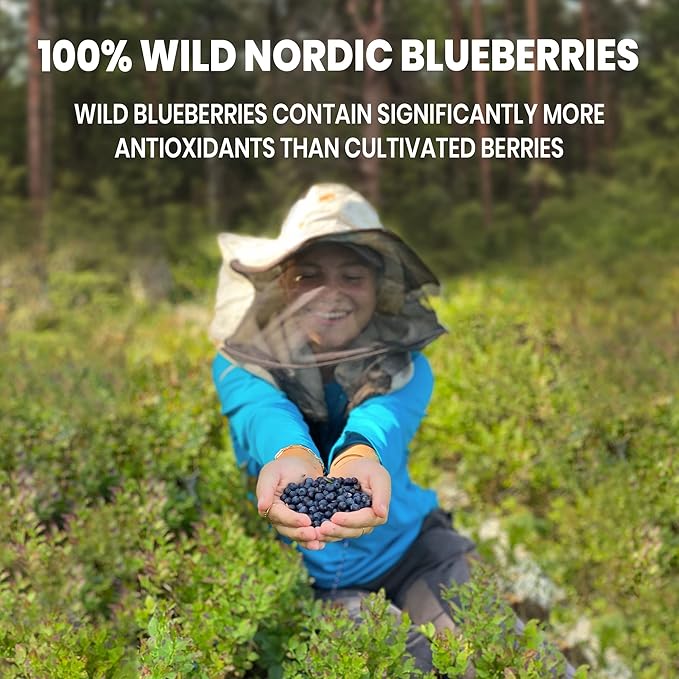 Wild Bilberry Extract Organic Blueberry Powder USDA Organic Raspberry Powder Bundle Blueberries Raspberries Powdered Whole Berry for Baking Bilberry Supplement for Eyes