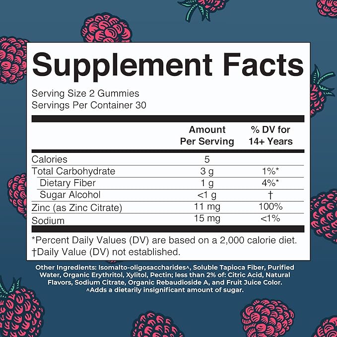 MaryRuth Organics Zinc Gummies | Zinc Supplements | Immune Support Supplement | Essential Mineral | Pectin Based | Overall Health & Wellness | Ages 14 & Up | Vegan | Non GMO | 30 Servings