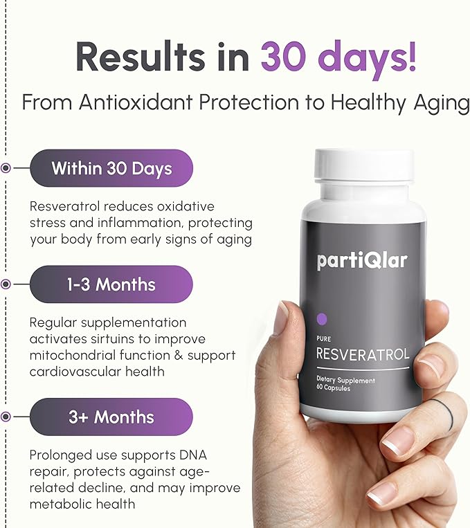 High Purity Trans Resveratrol Supplement 500mg - Each Capsule Exceeds 98% Purity - 3rd Party Tested - Vegan - Sirtuin Activating and Cell Protecting Supplement - 60 Capsules