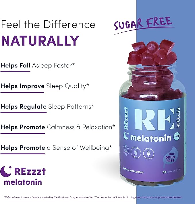 Melatonin Gummies | 5mg Melatonin Sleep Support Gummy for Adults | Fall Asleep Supplement for Health | Magnesium L-Theanine Chamomile | Gluten & Gelatin Free, Sugar Free Sleep Aid | 2 Pack