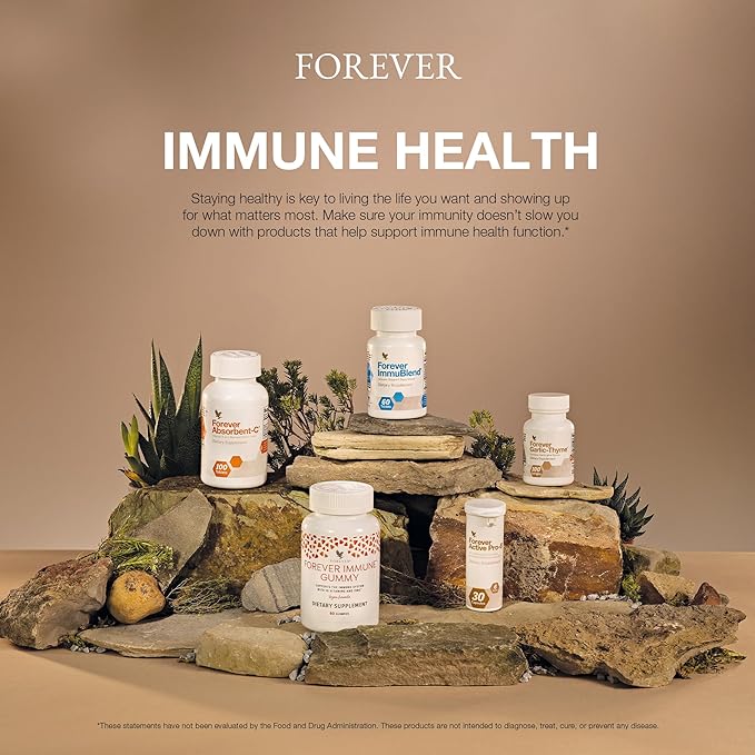 Forever Living - Forever Garlic-Thyme - Cardiovascular & Immune Support with 10mg Garlic Extract & 50mg Thyme Leaf Powder - Odorless Softgel, Gluten-Free - 100 Softgels