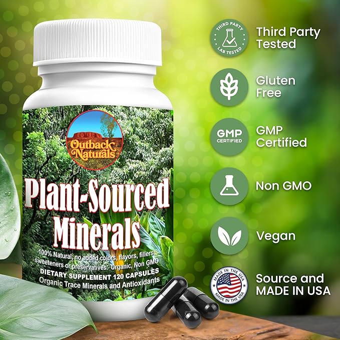 Fulvic Humic Mineral Blend of Plant-Sourced Trace Minerals, Electrolytes, Gut Health, Cognitive & Immune Support, Pure Vitality Formula for Strength - - 120 Capsules