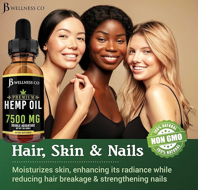 Organic Hemp Oil Extract Drops - Omega Fatty Acids 3 6 9, Non-GMO Ultra-Pure Sugar- Free (2-Pack)
