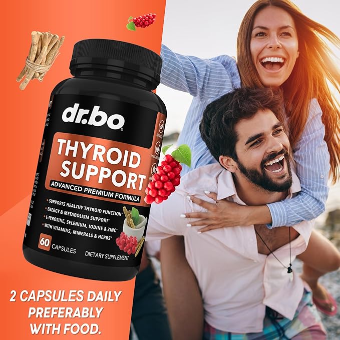 Thyroid Support & Adrenal Focus Drops - Thyroid Supplement Complex with L-Tyrosine Selenium Iodine & Organic Adrenal Support Supplements Focus Liquid Drops - Natural Brain and Memory Fatigue Attention