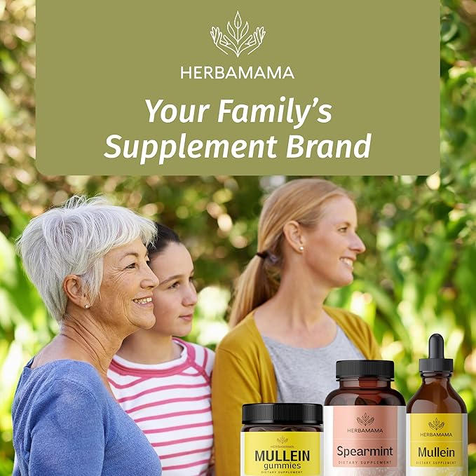 HERBAMAMA Spearmint Leaf Capsules - 1000mg Spearmint Leaves for Gut Cleanse & Digestive Support - Vegan Non-GMO Mentha Spicata Supplement 100 Caps