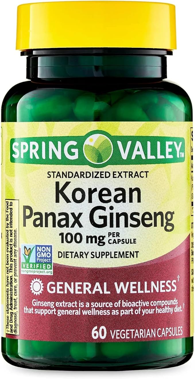 Convergence Korean Panax Ginseng Vegetarian Capsules, 100 mg, 60 Count
