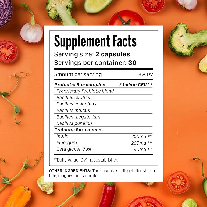 Syndigest probiotic daily care for women & men with dual benefit of 5 probiotic & prebiotic strains, balance gut health & relieves constipation, travel friendly, 60 capsules (2 billions CFU/serving)