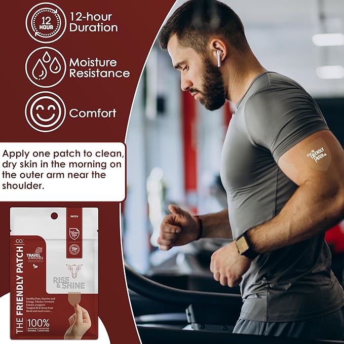 Relief Night & Rise & Shine Patch Bundle - Arnica, Melatonin, Tongkat Ali, Ashwagandha, Horny Goat Weed & Saffron for Sleep, Soreness, Strength & Performance - 16 Plant-Powered Patches for Men and Wom