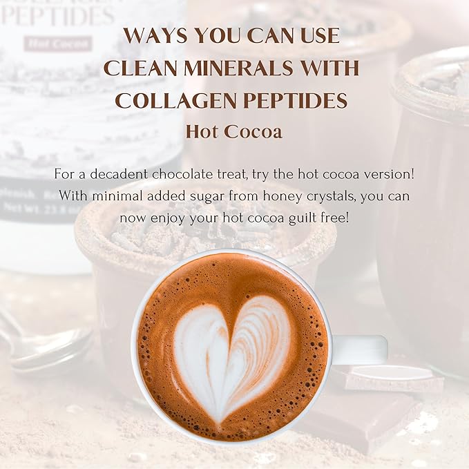 Clean Minerals with Collagen Peptides | Healthy Hot Cocoa with Minerals from Goat Milk Whey and Grass-Fed Type I and III Collagen Peptides for 10 g Protein | 35 Servings - 3.3 Pounds