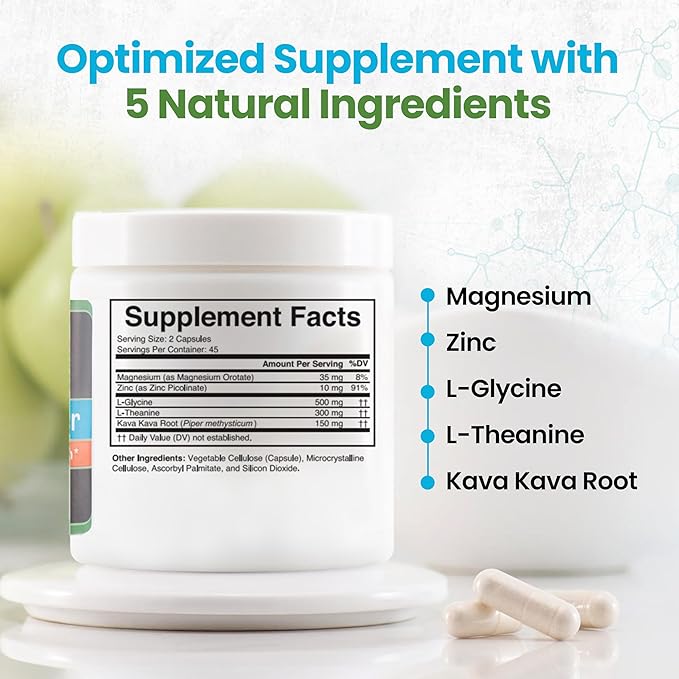 Pro GAD Enhancer 90 Capsules – Multi-Action GABA Supplement for Relaxation, Mood &, Nervous System – Contains 5 Key Ingredients, Including Magnesium, Zinc, L Theanine & Kava Kava