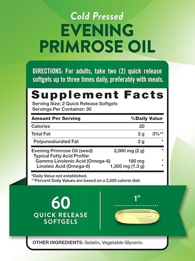 Nature's Truth Evening Primrose Oil Softgels | Cold Pressed | Non-GMO & Gluten Free Supplement