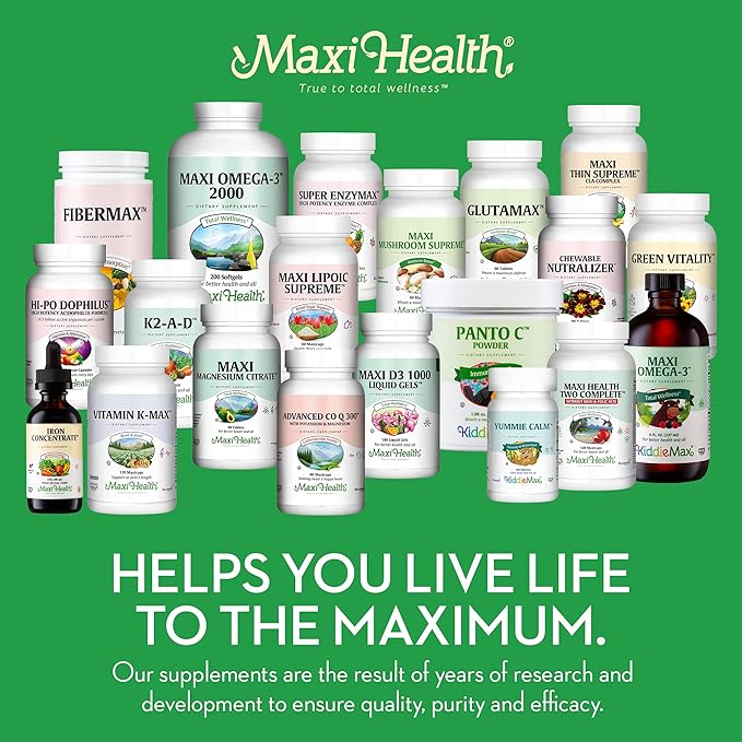 Maxi Health Men and Women 500 mg Calcium Supplement with Vitamin D3 (2000 IU), Magnesium (250 mg) and Vitamin K2 (150 mcg) - Bone, Teeth and Joint Support - 120 Capsules