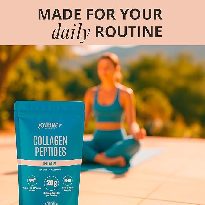 Collagen Peptides Powder, Unflavored, 1 lb – Supports Hair, Skin, Nail, Bone & Joint Health – Hydrolyzed, Grass-Fed, Gluten-Free, Keto-Friendly, Zero Sugar Protein Supplement.