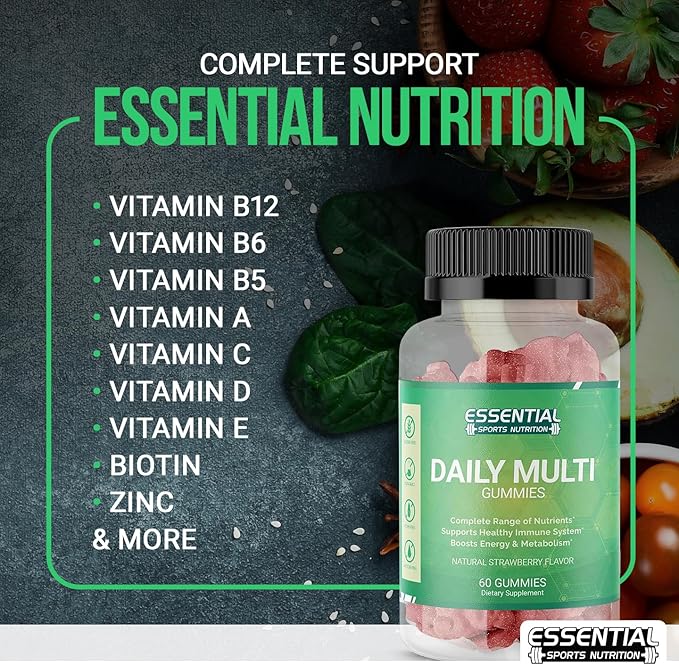 Adult Multivitamin for Men & Women | 60 Gummies | Vitamins A, C, D, E, B-6 and B-12 | 30 Day Supply