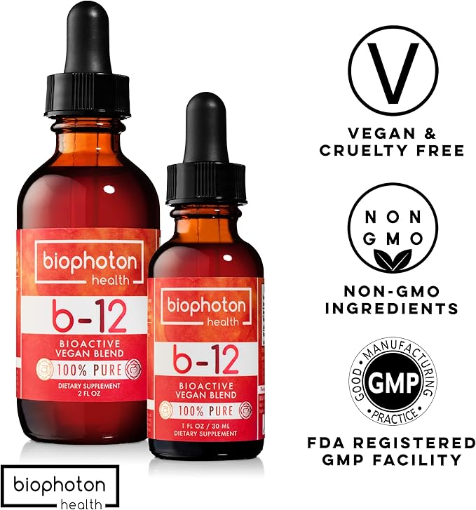 Liposomal Vitamin B12 Liquid Supplement - Bioactive Methyl Blend - Vegan & Non GMO - Organic Glycerin & Sugar Free (1 Fl Oz)