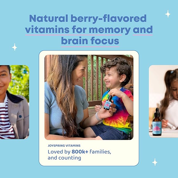 JoySpring Kids B Complex | Vitamin B Complex Liquid Drops with Elderberry, Zinc & Vitamin C | Support for Overall Wellness (1 fl oz) 30 Servings