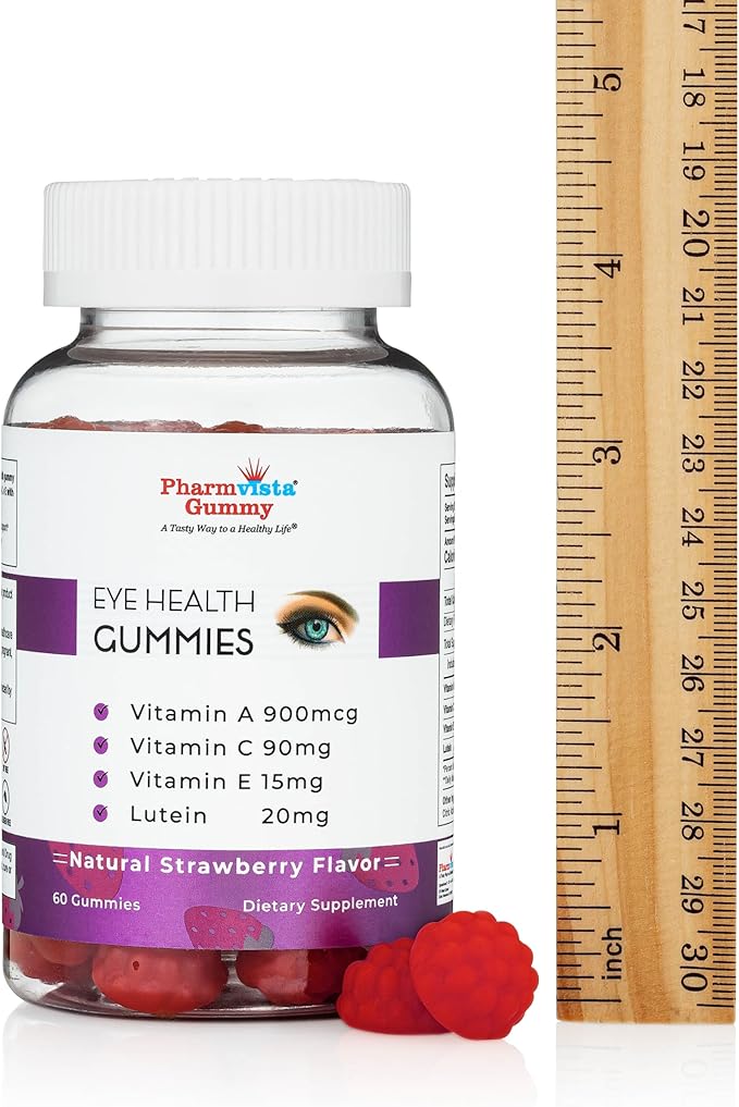 Eye Health Support Gummy - Vitamin A + C + E + Lutein - Gluten Free, Vegan Friendly Supplement - 60 Count