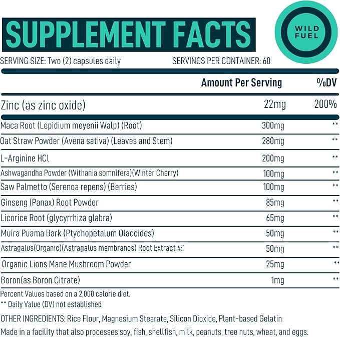 Fertility Supplements for Men Prenatal Vitamin - Maca Root, Ashwagandha, Zinc, Plus Naturals - Conception for Him Men Fertility Vitamins and Male Fertility Support Supplements - 120 Caps for 2 Months