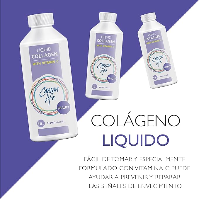 Carson Life Liquid Collagen with Vitamin C - 16 Oz - for Anti Aging, Hair Skin and Nails - Immune Support - Rejuvenate Skin - Made in The USA