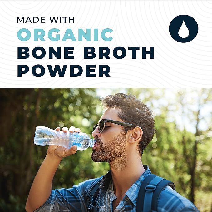 Grass-Fed Bone Broth Capsules with Collagen from Organic Bone Broth Powder. Collagen Supplement for Nails, Hair, Joints and Digestive Health* Support. Gut Friendly-Ingredients, 180 Capsules