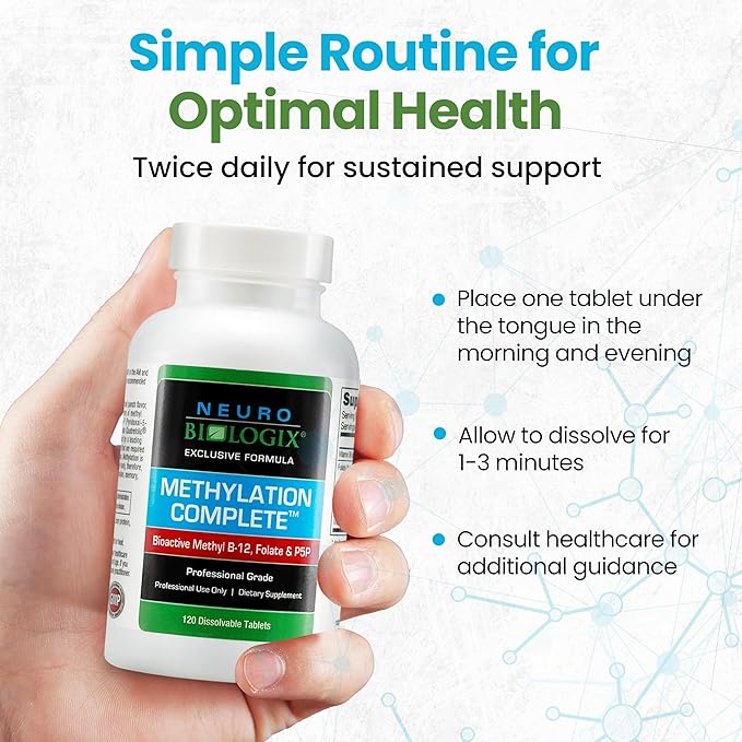 Methylation Complete - Methylated B Complex Vitamins to Aid Over 200 Body Processes - Methyl B Complex to Support Energy, Cell Function & Immunity - Enhanced Absorption with Methyl B12 B6 & Folate