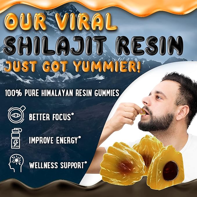 Pure Himalayan Shilajit Gummies - 100% Authentic Shilajit Reisin Extract for Men and Women with Ashwagandha and Shatavari - 60 Gummy - Apple & Kiwi and Peach & Mango Bundle