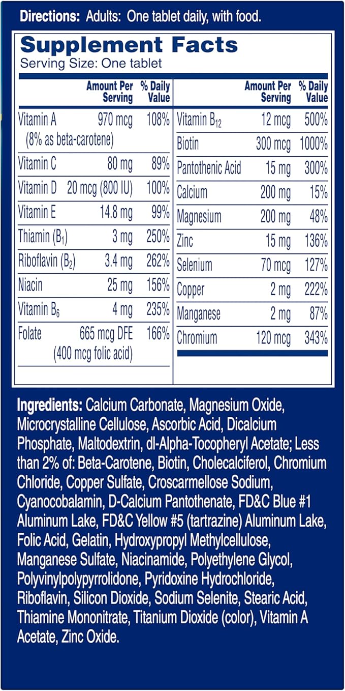 One A Day Men’s Pro Edge Multivitamin, Supplement with Vitamin A,C,D, E and Zinc for Immune Health Support and Magnesium for Healthy Muscle Function, 50 Count