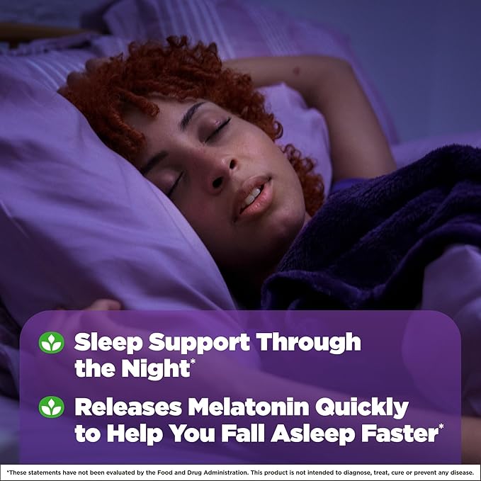 Natrol Sleep Advanced Melatonin Time Release Tablets, Nighttime Sleep Aid, 10mg, 60 Count (Pack of 2)