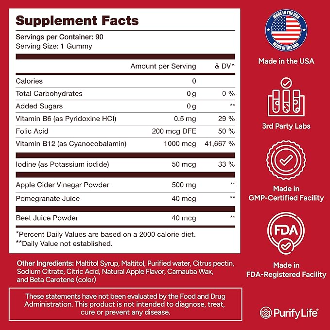 Sugar-Free Apple Cider Vinegar Gummies for Adults (90 Chews) – Unfiltered, Detox ACV Gummies with the Mother for Gut Health, Energy, Digestion & Immune Support – No More Capsules, Pills or Acid Reflux