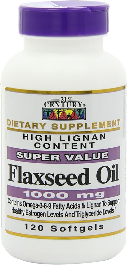 21st Century Flaxseed Oil 1000 Mg Softgels, 120-Count (22871) (Pack of 2)