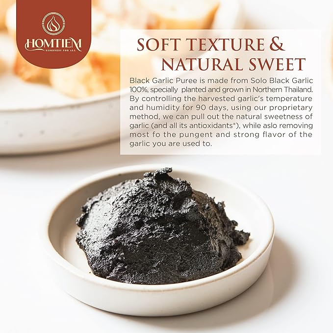 Homtiem Black Garlic Puree 150g. (Made from 100% Solo Black Garlic), Fermented for 90 Days, Non-GMO, Ready to Eat for Snacking and Cooking (3)