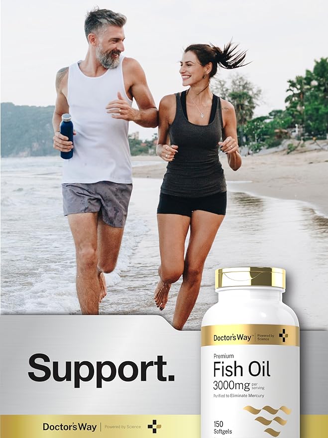 Doctor's Way Fish Oil 3000mg | 150 Softgels | Omega 3 Supplement | EPA and DHA Pills | Non-GMO, Gluten Free