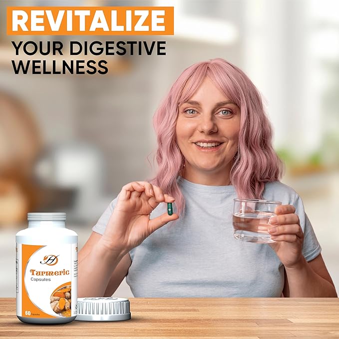 Turmeric Curcumin Capsules 500mg 60 Capsules - Herbal Supplement for Immune System & Digestive Health Support | Vegan Capsules for Men and Women | Ayurvedic Wellness and Nutrition……