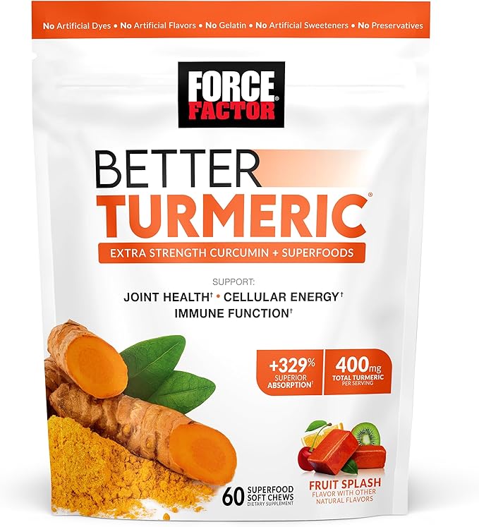 Force Factor Total Beets Blood Pressure Support Supplements with Beet Powder & Better Turmeric Joint Support Supplement for Extra Strength Joint Health